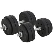 Soozier Ensemble de haltères réglables de 2 x 33 lb pour la condition physique, Noir