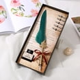 thumbnail image 4 of Quill Pen and Ink Set Feather Fountain Dip Pen with Replacement Nibs Calligraphy Writing Vintage Signature Pen Luxury Birthday Gift for Children Student Friends, 4 of 8