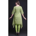 thumbnail image 4 of Bimba Green Ranunculus Floral Women Kurtas Ethnic Printed Asymmetric Summer Wear Tops For Women Large, 4 of 6