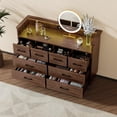 thumbnail image 2 of BeesClover Commode Moderne à 8 Tiroirs avec Lumières DEL, Station de Recharge Intégrée, Grand Rangement, Dimensions 49.08 Pouces x 16.73 Pouces x 35.43 Pouces, Parfaite pour la Chambre, le Salon et l'Entrée, 2 of 8