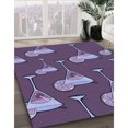 thumbnail image 3 of Ahgly Company Tapis d'Intérieur Lavable en Machine Carré Transitionnel Prune Violet, 5 Pieds Carré, 3 of 7