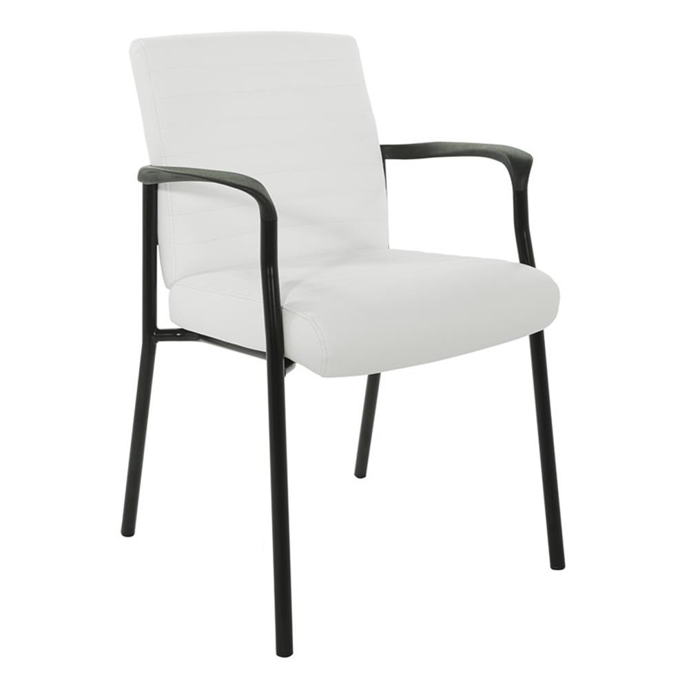 Fauteuil d'Appoint en Similicuir Blanc avec Cadre Noir