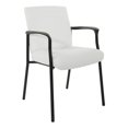 thumbnail image 1 of Fauteuil d'Appoint en Similicuir Blanc avec Cadre Noir, 1 of 5