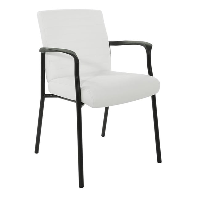 Fauteuil d'Appoint en Similicuir Blanc avec Cadre Noir