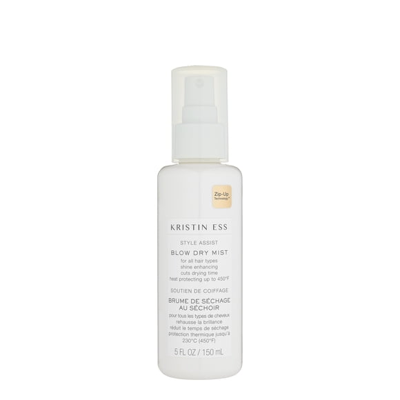 Kristin Ess Hair Style Assist Blow Dry Mist, Heat Protectant Spray for Blow Drying, Straightening + Curling, Cuts Drying Time, Shine Enhancing