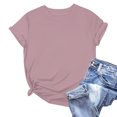 thumbnail image 2 of Pisexur Hauts d'Été pour Femmes, Pull Décontracté Uni à Manches Courtes, Hauts pour Femmes Rose, TG, 2 of 5