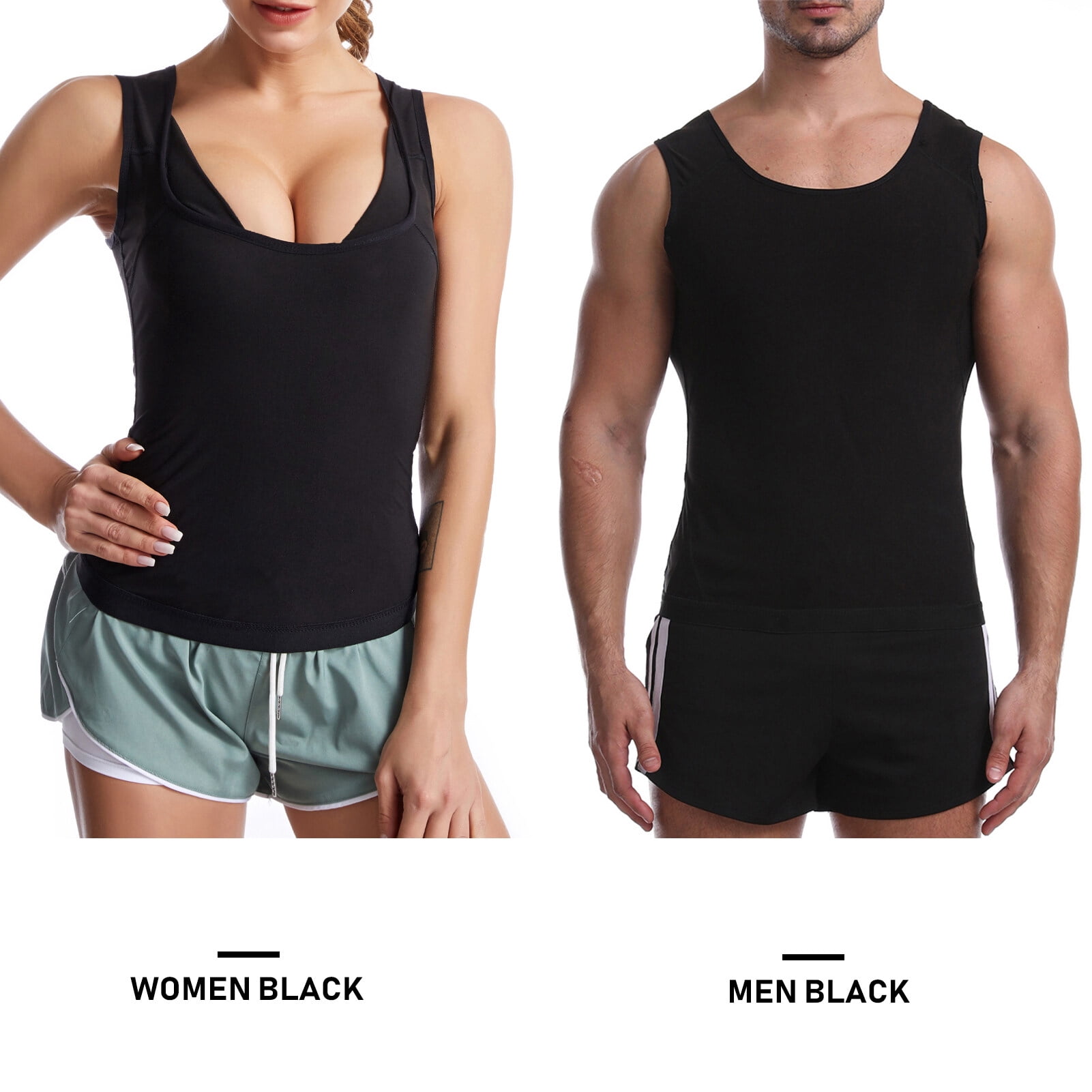 Gilet Gainant de Sauna pour Hommes Extensible Moulant Yoga Course Gym Compression Shapewear