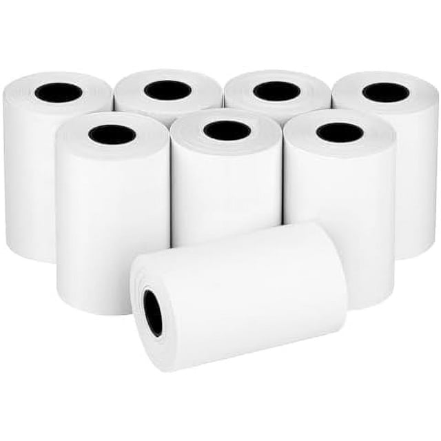 (8 Rolls) 2 1/4" x 55' Thermal Receipt Paper, Compatible with Most Credit Card Machine Handheld Terminal, and Mini POS Cash Register Printer