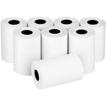 (8 Rouleaux) Papier Thermique pour Reçus 2 1/4 Pouces x 55 Pieds, Compatible avec la Plupart des Machines Portatives pour Cartes de Crédit, et Imprimante Mini pour Caisses Enregistreuses de POS