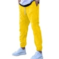 thumbnail image 3 of Ceisia Men Solid Color Loose Casual Pants Elastic Waist Drawstring Sports Gift Work Trousers, 3 of 6