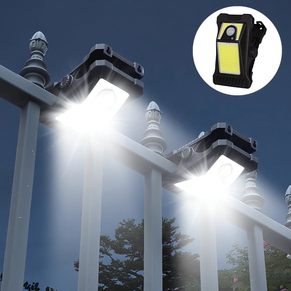 Dvkptbk Lampe Solaire à Pince, Lampe à Pince, Lumière Solaire d'Extérieur pour Jardin, Lumière Portable Sans Perçage à Induction, Lumière pour Personnes Qui Marchent, Lumière Murale avec Arrêt, Éclairage et Plafond