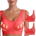 thumbnail image 2 of AherBiu 2pc Plus Size Sports Bras for Women Large Bust High Support Padded Bralettes Seamless Workout Underwear, 2 of 7
