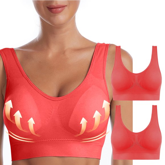 Bras for Women, 2PC Ladies Traceless Comfortable No Steel Ring Breathable Gathering Bra Woman Underwear, Daily Bra