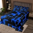 thumbnail image 2 of Erosebridal Geometric Stereoscopic Coverlet Set King,Buffalo Plaid Bedding Set,Gradient Bedroom Decor,Ultra Soft,3 Pieces, 2 of 5