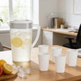 thumbnail image 4 of JZCHUNTOY 3L 101.4 oz Large Capacity Cold Water Pitcher, 5 Pieces Water Cups, BPA Free Heat Resistant Water Carafe, Leakproof Iced Tea Pitcher Set for Home, Kitchen, Office, Party and Daily Use, 4 of 6