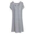 thumbnail image 1 of TSADFHJI Chemises de Nuit Sans Manches Femmes Femmes Été Design à Rayures Couleurs Robe de Pyjama pour Femmes Été Manches Courtes Chemise de Nuit avec Coussinet de Poitrine Robes de Nuit TTTG Noir, 1 of 9