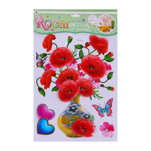 XZNGL DIY Plant Vase 3D Stereo Stickers Self-Adhesive Wall Refrigerator Decoration