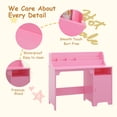 thumbnail image 4 of Kojooin Kids Desk and Chair Set with Hutch, Storage Cabinet, Student Writing Wooden Children Study Table, Computer Workstation for Kids Bedroom & Study Room, 4 of 7