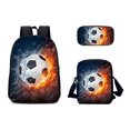thumbnail image 1 of Soccer Star Printed Backpack Three-piece Set, Youth School Bag, Student Backpack-SinKeeU, 1 of 4