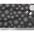 thumbnail image 3 of Soimoi Black Poly Georgette Fabric Snow Flakes Floral Print Sewing Fabric Yard 52 Inch Wide, 3 of 5