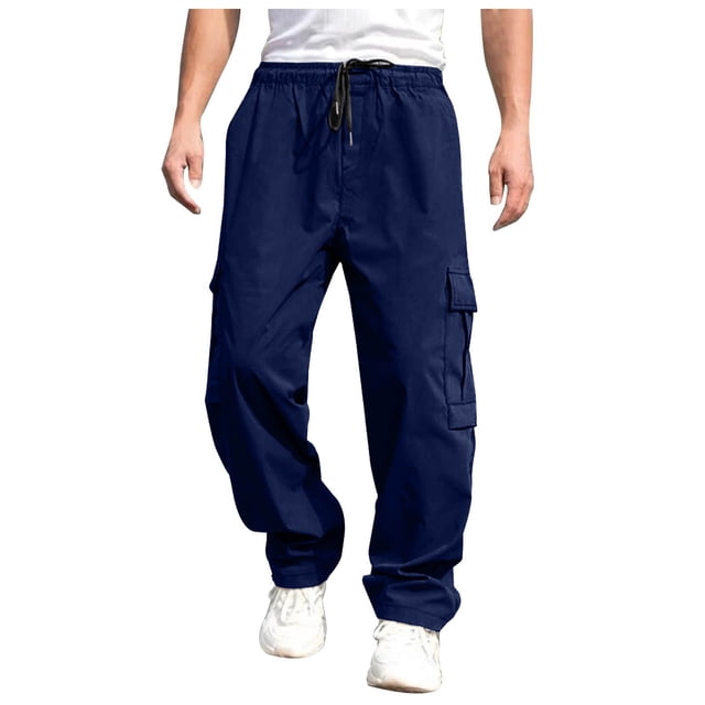 SHIXIAOO Male Versatile All Season Cargo Pants Pocket Hem Solid Color Plus Size Outdoor Trousers Little Year with with Foam Toe Stocking Sock 4 1 Boy Trousers Men with 6 13 Mens Workout Pants with