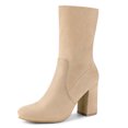 thumbnail image 1 of Unique Bargains Bottines à Talon Bloc Extensibles à Bout Rond pour Femmes, 1 of 6