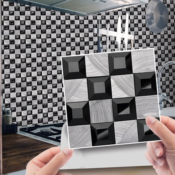 3D Crystal Tile Stickers, DIY Self-Adhesive Wall Stickers, Easy Application, Crystal Clear Design, for Home Decor, Kitchen Backsplash, Bathroom Wall, Modern Style, Interior Enhancement, Hzhnb