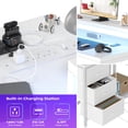 thumbnail image 3 of Yiwa L Shaped Gaming Desk with 4 Tier Drawers, L Shaped Desk with Power Outlets and Led Lights, Home Office Desk with Monitor Stand, 43 Inch Gaming Table for Bedroom, Study Writing Gaming Desk, 3 of 4