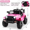 thumbnail image 2 of Costway 12V Battery Powered Ride On Truck Electric Kids Ride On Car with Remote Control 4-Wheel Vehicle Toy for Boys & Girls, 2 of 9