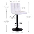thumbnail image 4 of Bronte Living Leatherette Bar Stool with Adjustable Height, 360 Swivel Design, Comfortable Mid-Backrest, Pedestal Base with Footrest for Kitchen, Pub - Series Clementine - Set of 2, 4 of 9