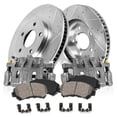 thumbnail image 2 of Callahan Brake Parts Front Brake Kit For Dodge Nitro 2007-2011, Jeep Liberty 2008-2012 [Model Specific] Replacement Drilled Slotted Brake Rotors and Ceramic Brake Pads, 2 of 4