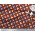 thumbnail image 3 of Soimoi Red Rayon Fabric Diamond Geometric Decor Fabric Printed Yard 42 Inch Wide, 3 of 5
