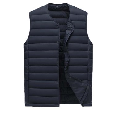 Rbaofujie Sales Clearance Tops for Men Autumn Winter Keep Warm Waistcoat Vest Jacket Top Coat Navy