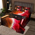 thumbnail image 1 of Ensemble de Courtepointe Gamer Simple pour Garçons Rouge Orange Ensemble de Literie Manette de Jeu, Ensemble de Lit Console de Jeu Vidéo pour Enfants Couvre-Lit Moderne Éclair Décoration de Chambre avec 1 Taie d'Oreiller, 1 of 4