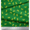 thumbnail image 2 of Soimoi Green polyester Crepe Fabric Yellow Flower & Dots Fabric Prints By Yard 42 Inch Wide, 2 of 5