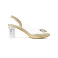 thumbnail image 3 of BLISSFUL STEP Sandales à Talon Bloc à Bout Ouvert à Bride Arrière Transparente avec Strass pour Femmes, 3 of 7