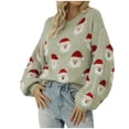 thumbnail image 2 of TIMIFIS Uglys Christmas Sweaters pour Femmes Automne Manches Longues Chandail à Col Rond Imprimé Père Noël Hauts Décontractés d'Hiver Chandail Extensible, 2 of 5