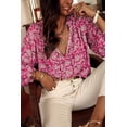 thumbnail image 2 of ORUYROP Chemisiers Chemises Hauts Décontractés Boho à Imprimé Floral à Col en V à Manches Longues Amples pour Femmes, 2 of 7
