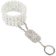 thumbnail image 1 of Bracelet en Strass Perle Vintage Élastique Chaîne d'Anneau Accessoires Rétro pour Mariage Fête Ensemble de Bracelets et Bagues pour Performance de Danse, 1 of 8