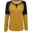 thumbnail image 4 of Pompotops Mode T-Shirt d'Été pour Femmes Manches Longues Patchwork Décontracté Blouse, 4 of 6
