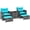 Turquoise, variant on Gymax 5 Piece Patio Rattan Furniture w/ 2 Ottomans & Tempered Glass Coffee Table Outdoor White
