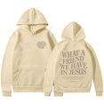 thumbnail image 1 of Daznico Womens Letters Double Printed Long Sleeved Hoodie with Cap Strap Pocket,Size L, 1 of 4