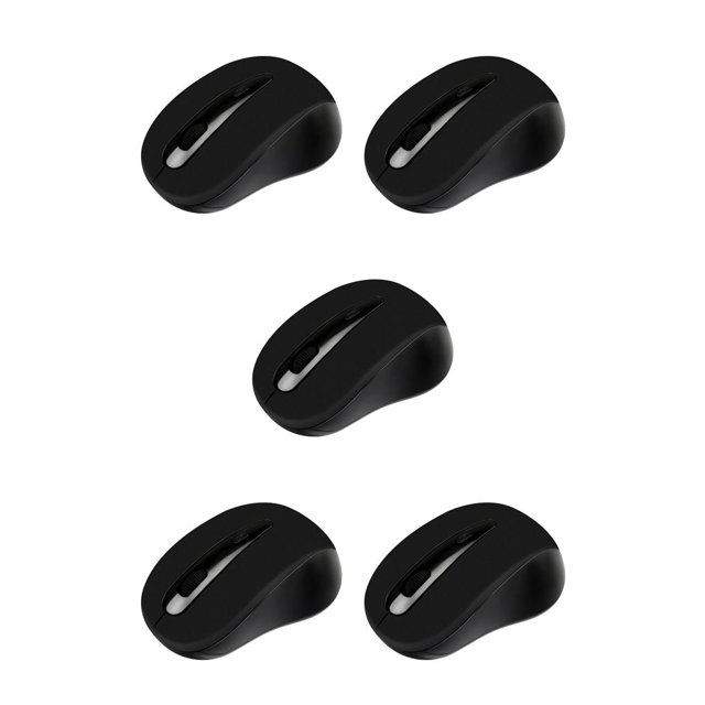 Xingzhi Computer 2.4GHz Wireless Cordless Office 1600DPI Optical Mice with USB Receiver Matte black 5Set