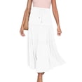 thumbnail image 2 of Pisexur Jupe Mode Femme Solide Décontractée Froncée Volants Taille Élastique Jupes Robe Femme, 2 of 7