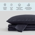 thumbnail image 3 of 100% Organic Cotton Queen Dark Gray Sheet Set | Percale Weave | 4 Piece | 300 Thread Count | GOTS Certified | Breathable Crisp Cool | Luxury Finish | Fits Upto 17" Deep Pocket Mattress | Sustainable, 3 of 8