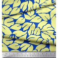 thumbnail image 3 of Soimoi Blue Heavy Satin Fabric Basil Leaves Decor Fabric Printed Yard 54 Inch Wide, 3 of 3