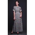 thumbnail image 4 of Bimba Robe Longue en Rayonne à Feuilles et Fleurs, Taille Smockée, Imprimée, Fente Latérale, Robe pour Femme - Xxx-Grand, 4 of 6