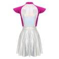 thumbnail image 4 of iiniim Costume d'Alien de l'Espace pour Femmes, Tenue de Cosplay de Robot Astronaute à Paillettes, Robe Trapèze Évasée Mini, Rose Vif, P, 4 of 7