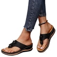 thumbnail image 3 of Women‘s Wedge Flip Flops With Arch Support 2022 Trending Summer Posh T-Strap Orthotic Beach Sandals, 3 of 9