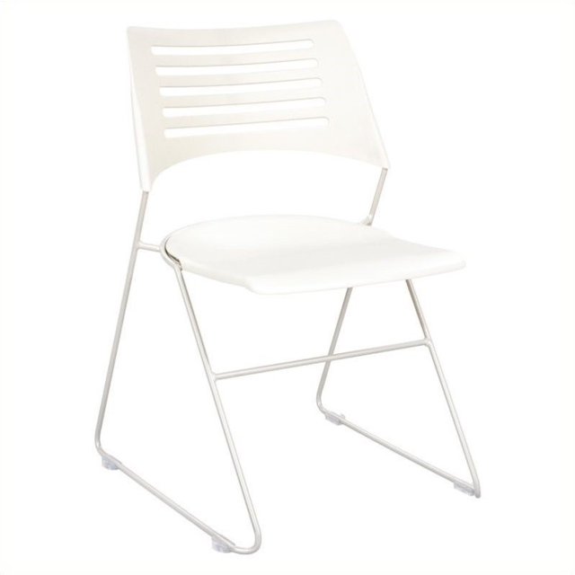 Safco Chaise d'Invité Pique en Latte et Argent (Lot de 4)